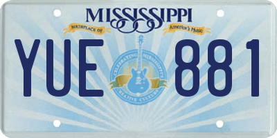 MS license plate YUE881