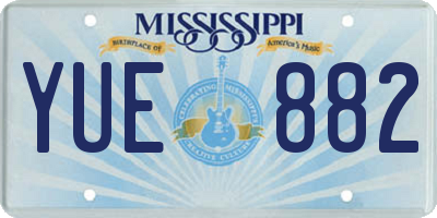 MS license plate YUE882