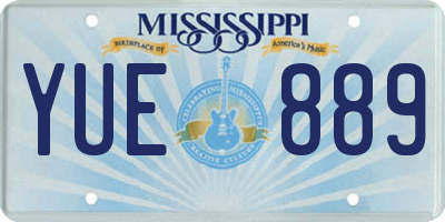 MS license plate YUE889
