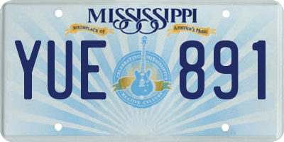 MS license plate YUE891