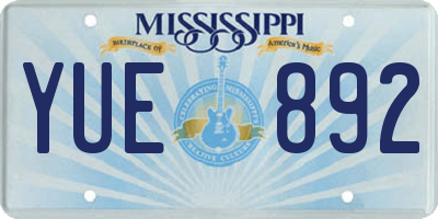 MS license plate YUE892