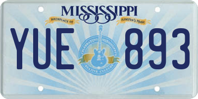 MS license plate YUE893