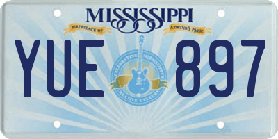 MS license plate YUE897