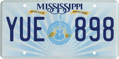 MS license plate YUE898