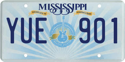 MS license plate YUE901