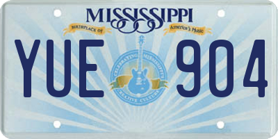 MS license plate YUE904