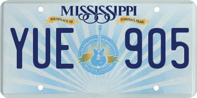MS license plate YUE905