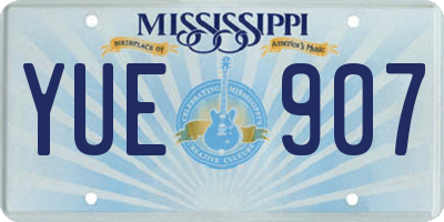 MS license plate YUE907