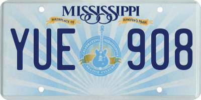 MS license plate YUE908