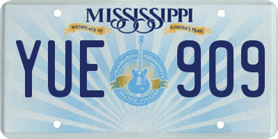 MS license plate YUE909