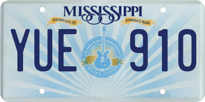 MS license plate YUE910