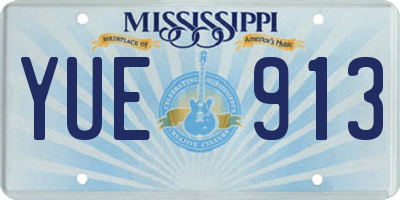 MS license plate YUE913