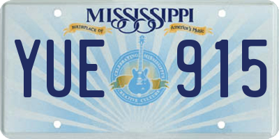 MS license plate YUE915