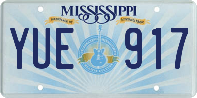 MS license plate YUE917