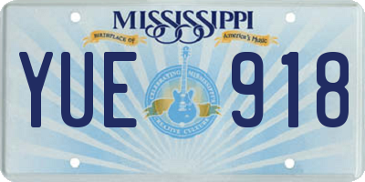 MS license plate YUE918