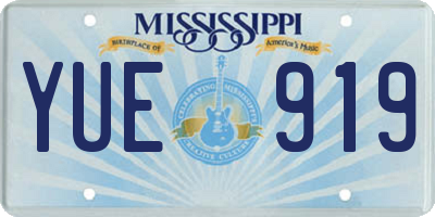 MS license plate YUE919