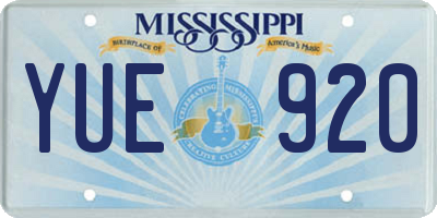 MS license plate YUE920
