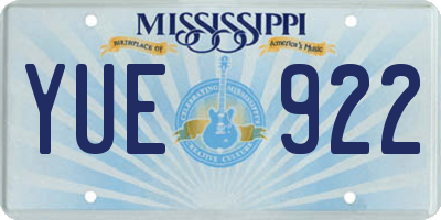 MS license plate YUE922