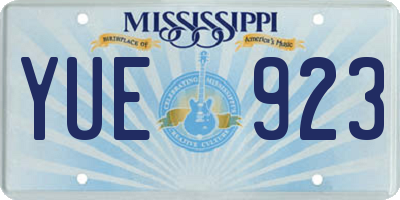 MS license plate YUE923