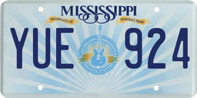 MS license plate YUE924