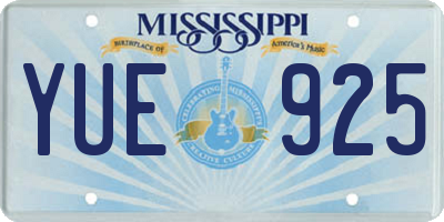 MS license plate YUE925