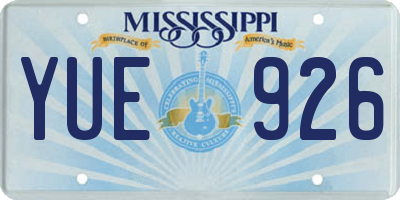 MS license plate YUE926