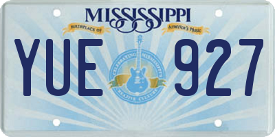 MS license plate YUE927