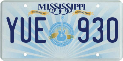 MS license plate YUE930