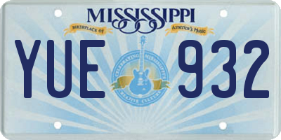 MS license plate YUE932