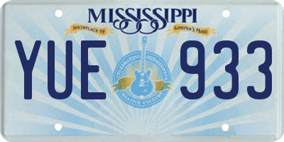 MS license plate YUE933