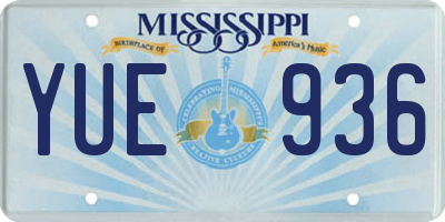 MS license plate YUE936