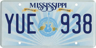 MS license plate YUE938