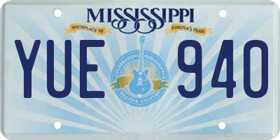 MS license plate YUE940