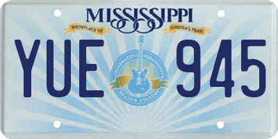 MS license plate YUE945