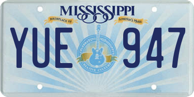 MS license plate YUE947