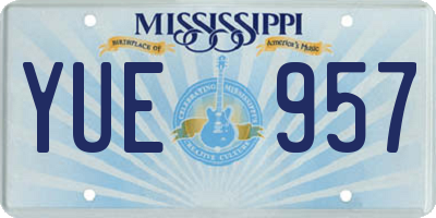 MS license plate YUE957