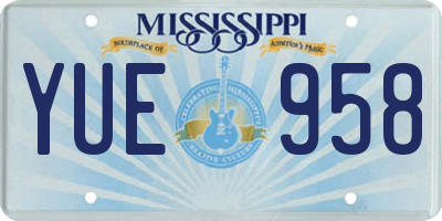 MS license plate YUE958