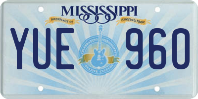 MS license plate YUE960