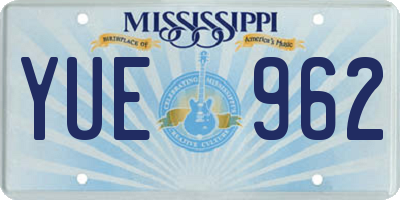 MS license plate YUE962