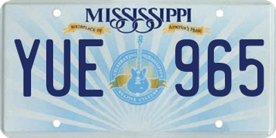MS license plate YUE965