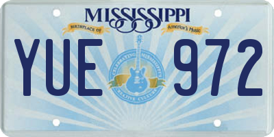 MS license plate YUE972