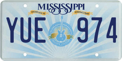 MS license plate YUE974