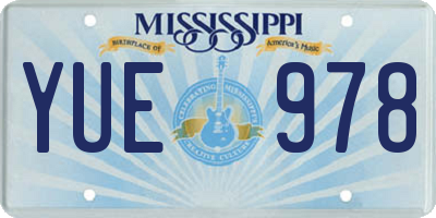 MS license plate YUE978