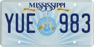 MS license plate YUE983
