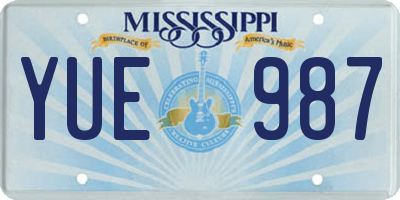 MS license plate YUE987