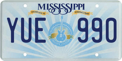 MS license plate YUE990