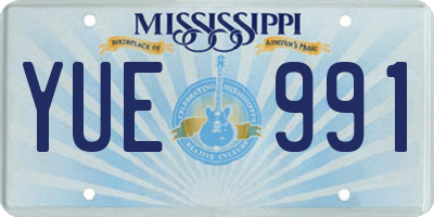MS license plate YUE991