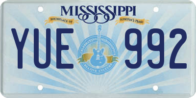 MS license plate YUE992