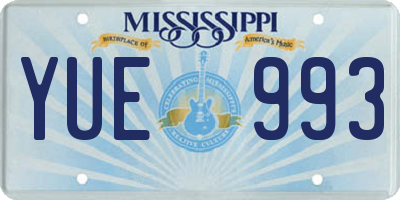 MS license plate YUE993