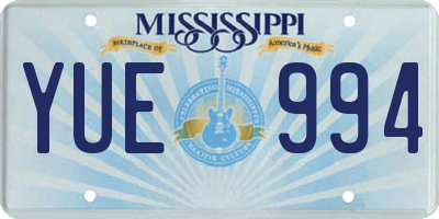 MS license plate YUE994